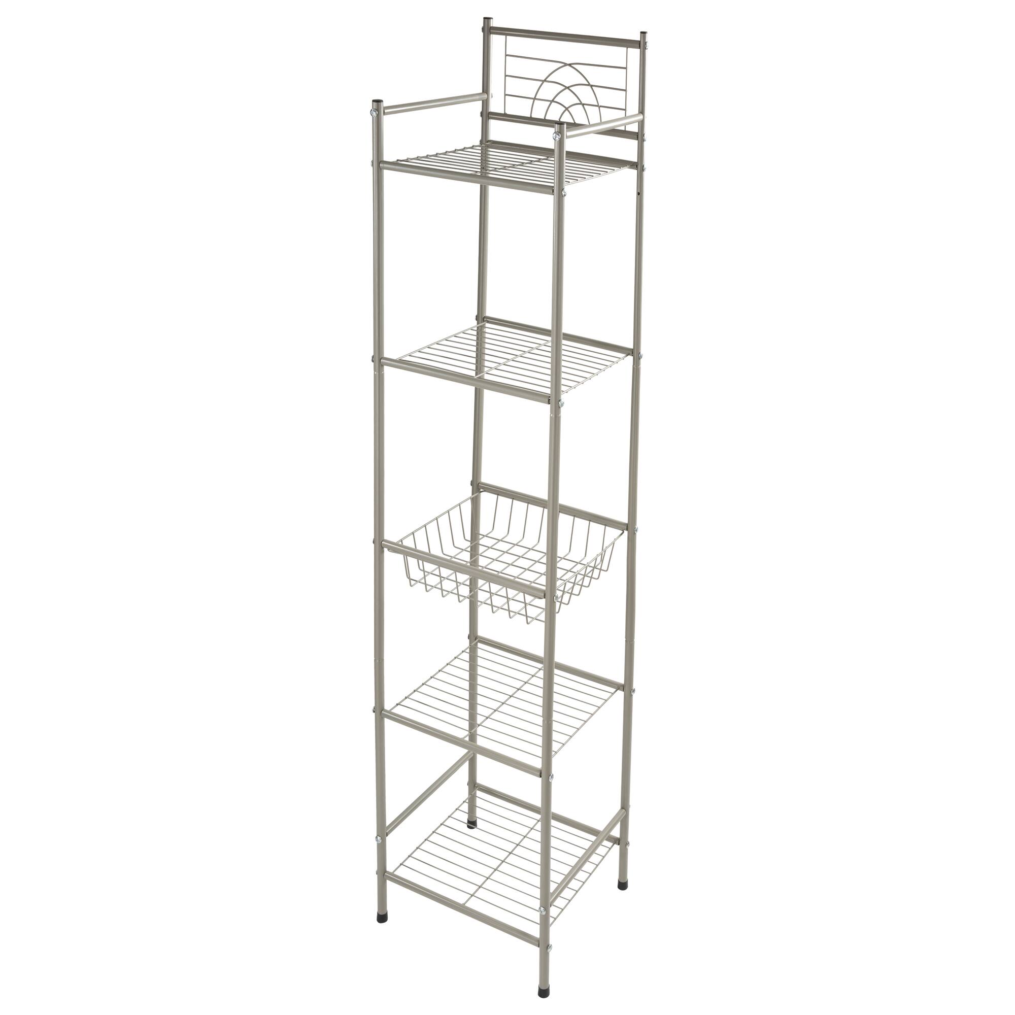 Bath Bliss Satin Nickel Bronze 5-Tier Storage Shelf